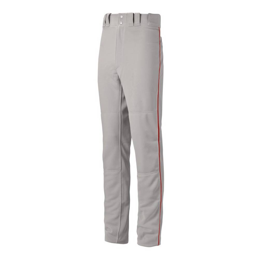 Pantalones Mizuno Premier Pro Piped G2 Hombre Gris/Rojas Comprar EGLW-67094